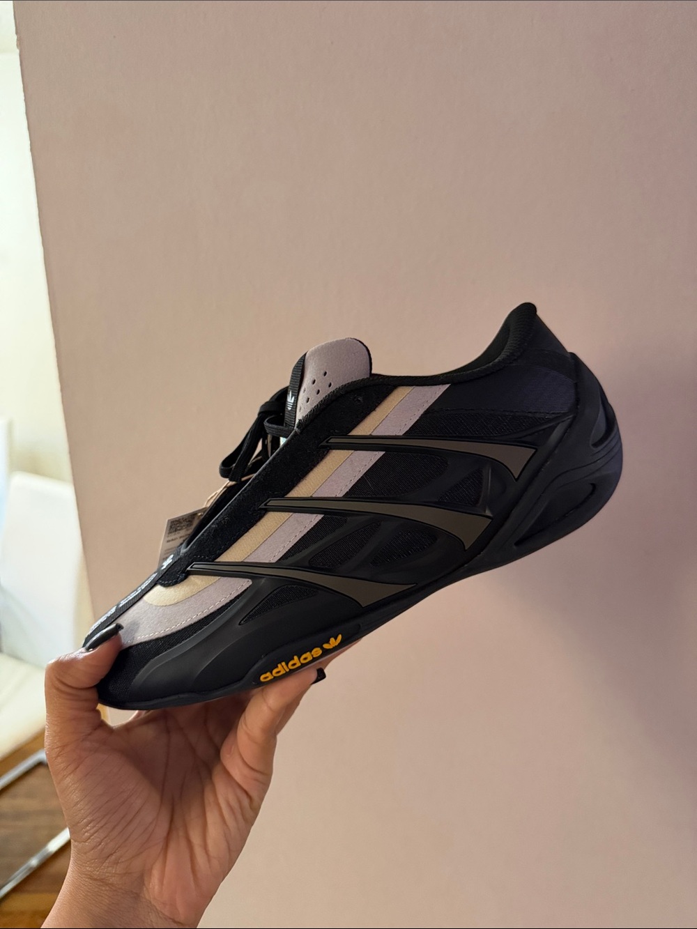 adidas Black with Gray and Yellow Men's Sleek Trainer